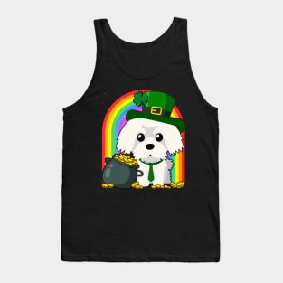 Maltese Rainbow Irish Clover St Patrick Day Dog Gift design Tank Top